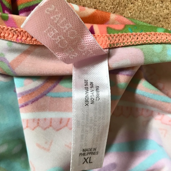 Victorias Secret Y2K Tropical Colors Paisley Print Halter Style Tankini Top Xl - Picture 2 of 9